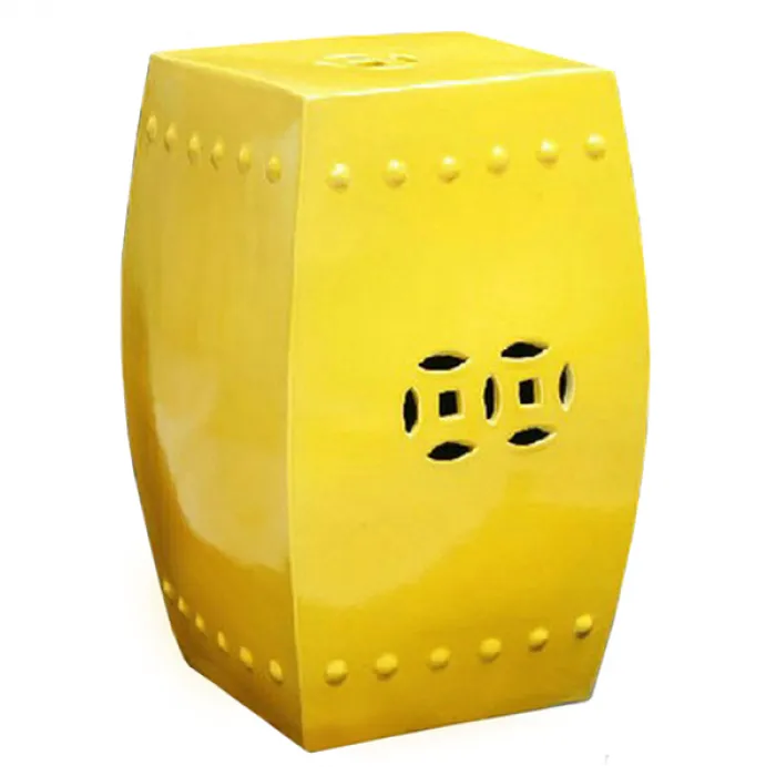 Желтый китайский табурет Octagon Prosperity Garden Stool  от ImperiumLoft
