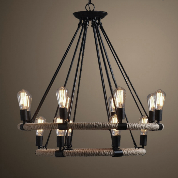 Люстра Round Tube Double Loft Rope Light от ImperiumLoft