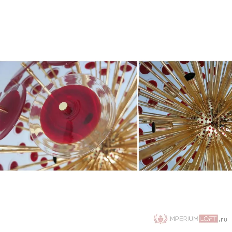 Murano Red Disco Glass Sputnik Chandelier Vistosi от ImperiumLoft