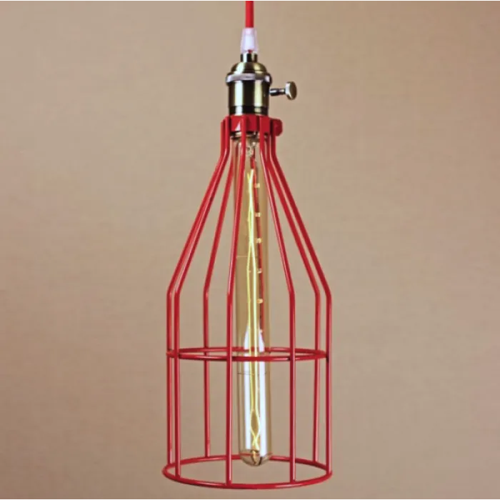 Подвесной светильник Wire Cage Pendant Twix Red от ImperiumLoft