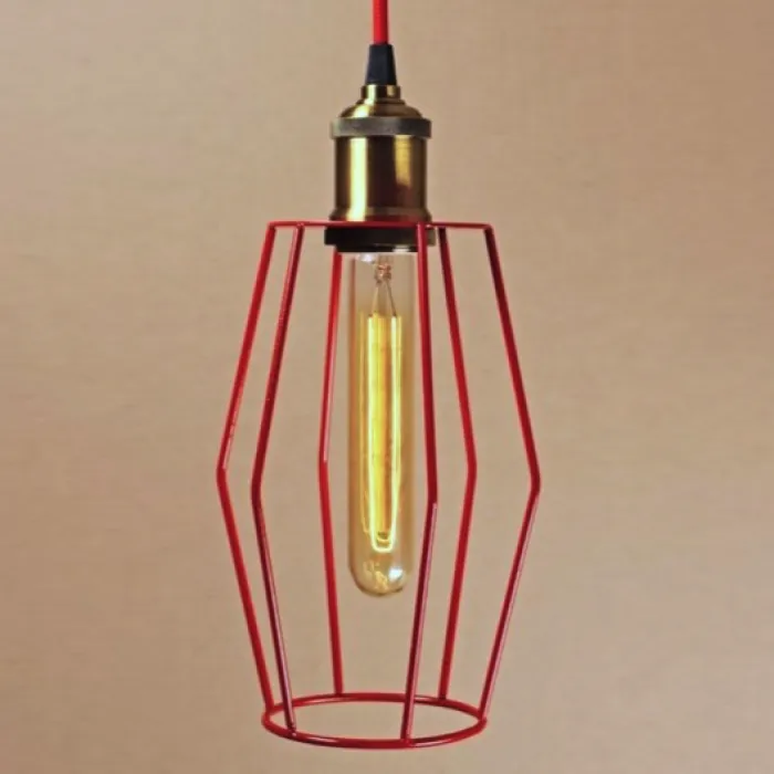 Подвесной светильник Wire Cage Pendant Spauk Red от ImperiumLoft
