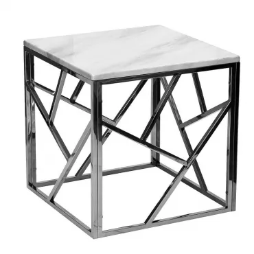 Приставной стол Serene Furnishing Chrome Marble Top Side Table от ImperiumLoft