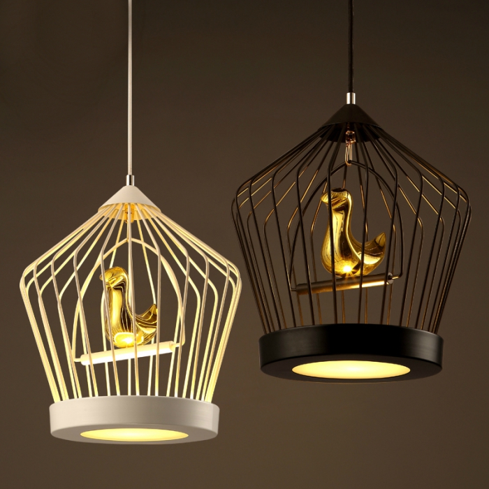 Подвесной светильник Cage Golden Bird от ImperiumLoft