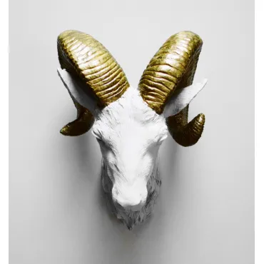 Голова барана - Белая с бронзовыми рогами от ImperiumLoft