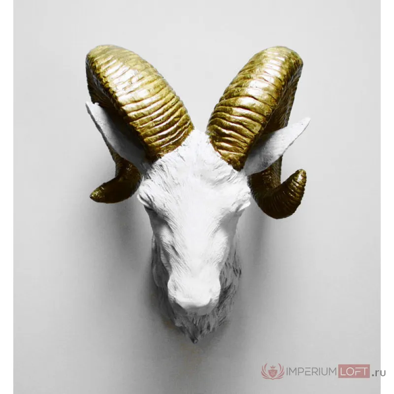 Голова барана - Белая с бронзовыми рогами от ImperiumLoft