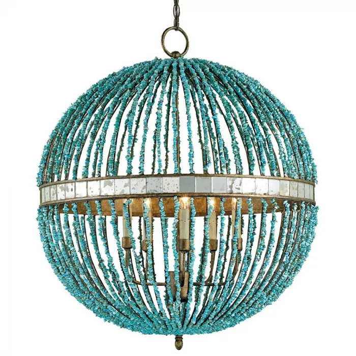 Светильник CURREY AND COMPANY BEADED ORB CHANDELIER — TURQUOISE BLUE от ImperiumLoft