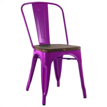 Кухонный стул Tolix Chair Wood Purple Пурпурный designed by Xavier Pauchard		 in 1934