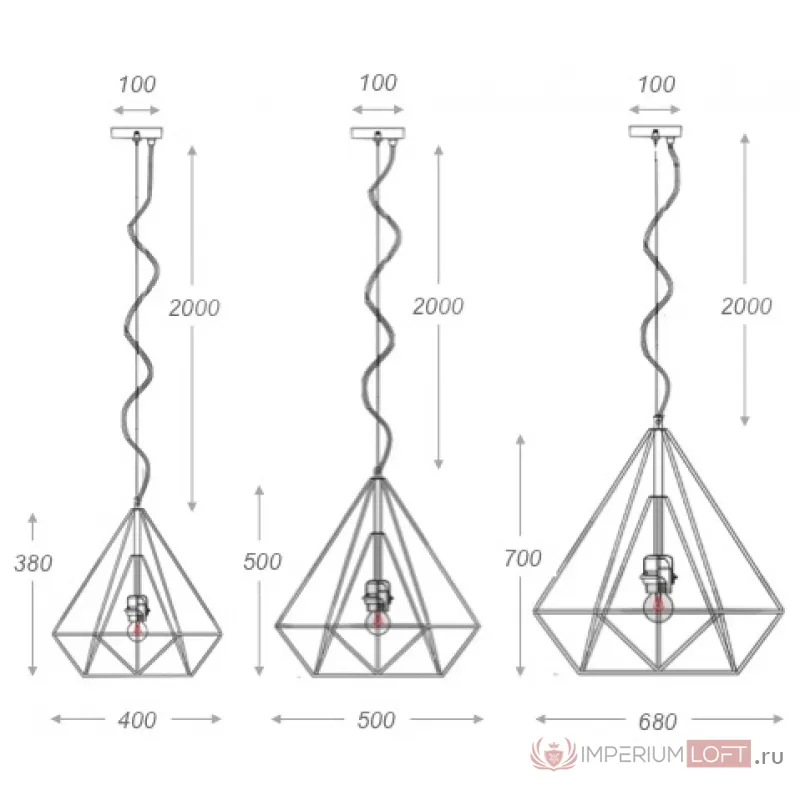 Подвесной светильник Loft Bar Nest Cone Black от ImperiumLoft