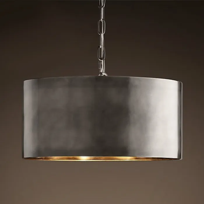 Подвесной светильник RH Antiqued Metal Drum Pendant lamp от ImperiumLoft