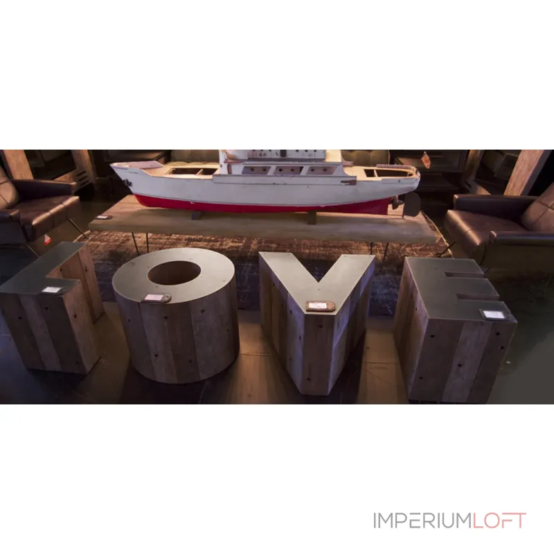 Столик Wooden Alphabet F Side Table от ImperiumLoft Столик Wooden Alphabet F Side Table от ImperiumLoft