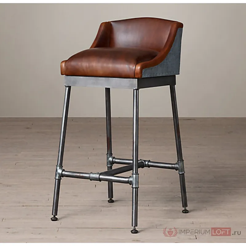 Барный стул Iron Scaffold Bar stool brown от ImperiumLoft