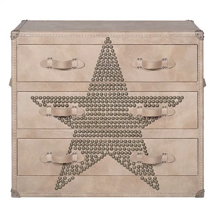 Комод Andrew Martin Howard STAR Studded Parchment Chest of Drawers от ImperiumLoft