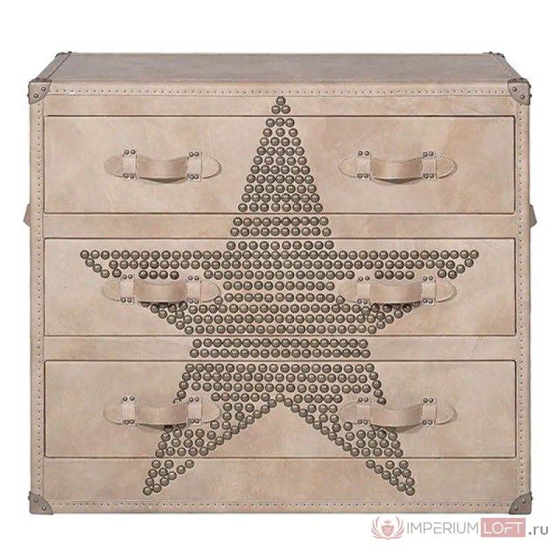 Комод Andrew Martin Howard STAR Studded Parchment Chest of Drawers от ImperiumLoft