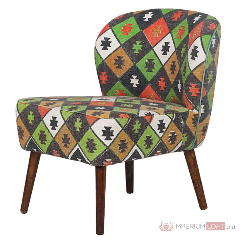 Кресло с зеленым орнаментом KELIM Pattern от ImperiumLoft