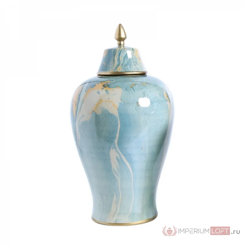 Китайская чайная ваза с крышкой Marine Marble Big от ImperiumLoft