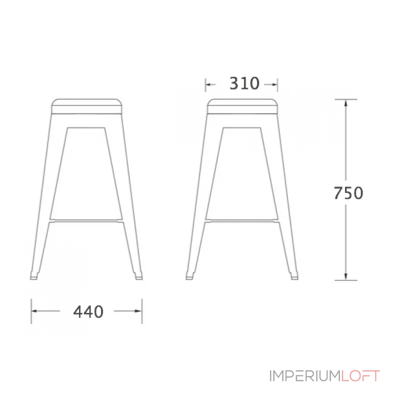 Барный стул Tolix Bar Stool 75 Барный стул Tolix Bar Stool 75