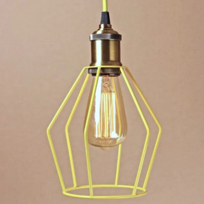 Подвесной светильник Wire Cage Pendant Trew Yellow от ImperiumLoft