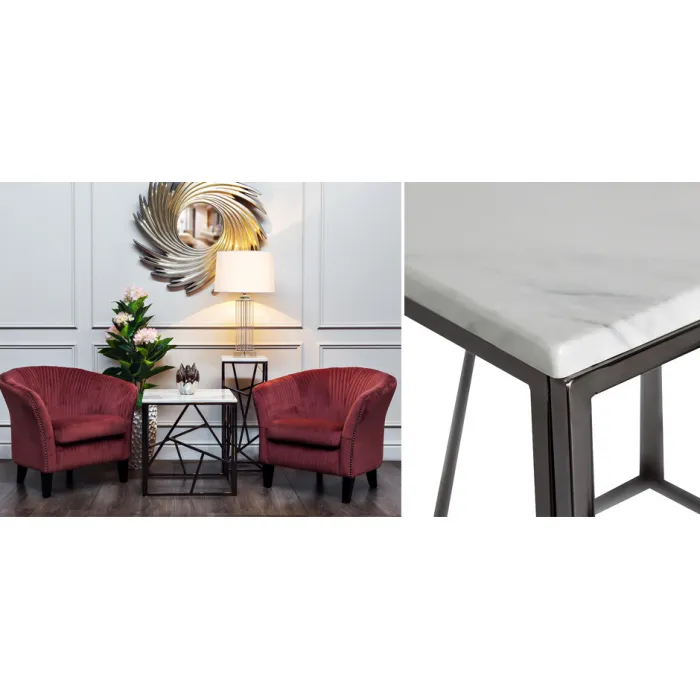 Приставной стол Serene Furnishing Dark Chrome Marble Top от ImperiumLoft