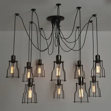Люстра Loft Industrial 10 wire Cage Filament Pendant