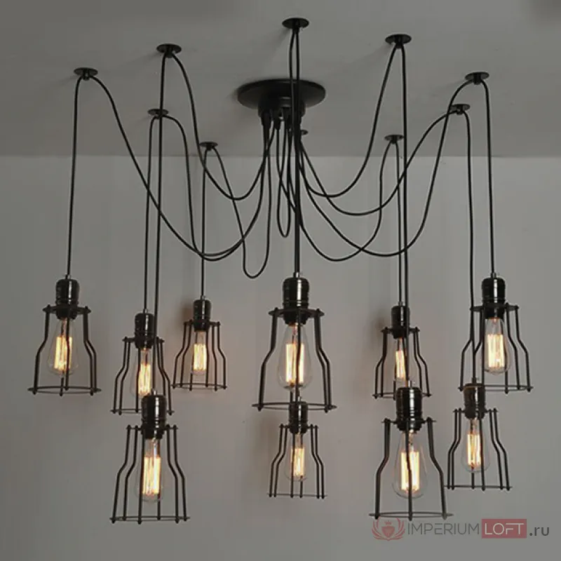 Люстра Loft Industrial 10 wire Cage Filament Pendant от ImperiumLoft