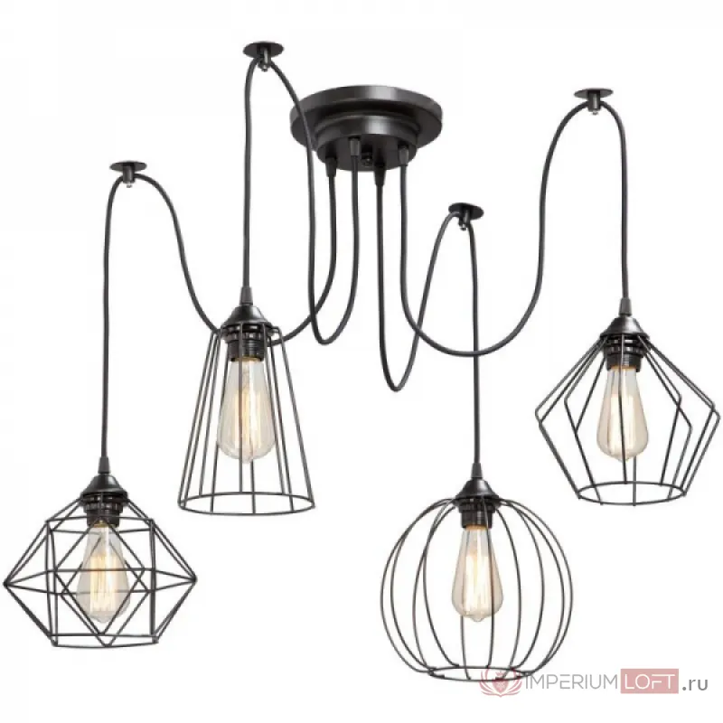 Люстра Loft Industrial 4 wire Cage Differ Pendant от ImperiumLoft