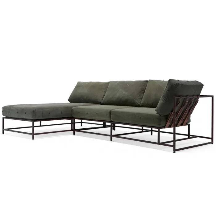 Угловой диван Olive Military Fabric Sectional sofa designed by Stephen Kenn and Simon Miller от ImperiumLoft