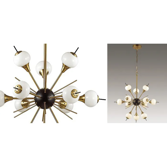 White Glass Globes Sputnik Chandelier от ImperiumLoft