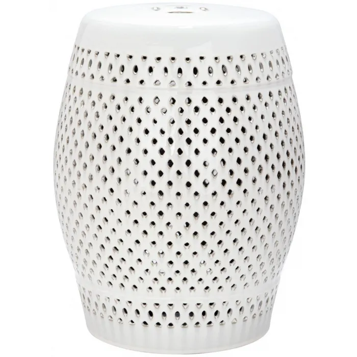 Керамический табурет Diamond Pattern Garden Stool - White от ImperiumLoft