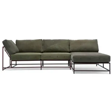 Угловой диван Olive Military Fabric Sectional sofa designed by Stephen Kenn and Simon Miller