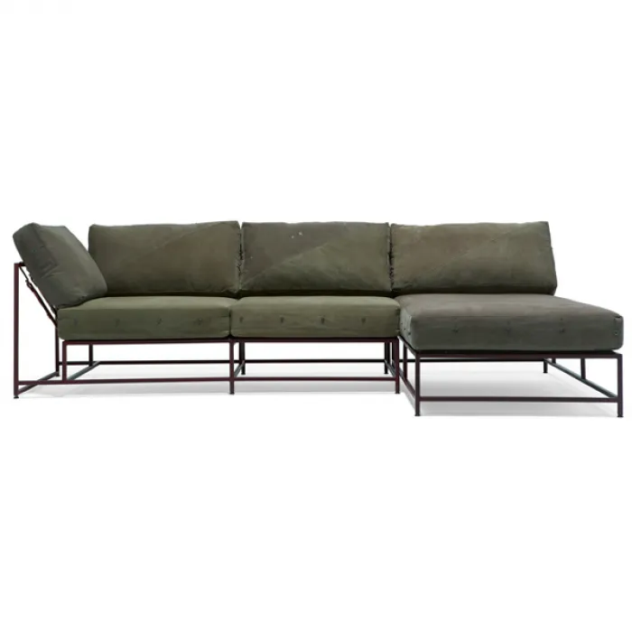 Угловой диван Olive Military Fabric Sectional sofa designed by Stephen Kenn and Simon Miller от ImperiumLoft