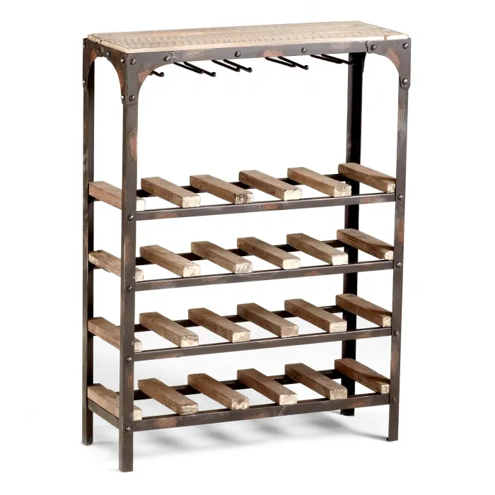Стеллаж Industrial Metal Rust Console Wine Rack от ImperiumLoft