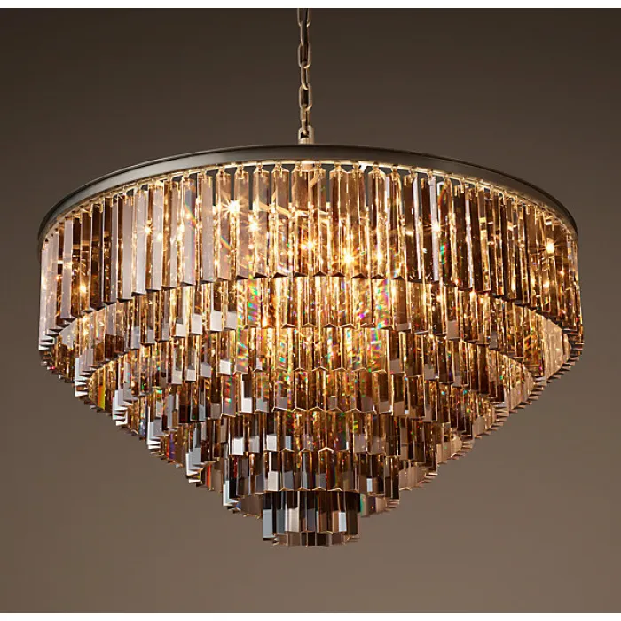 Люстра RH 1920s Odeon Smoke Glass Fringe Chandelier -80, 100 от ImperiumLoft