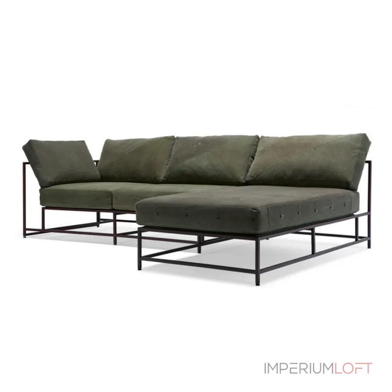 Угловой диван Olive Military Fabric Sectional sofa designed by Stephen Kenn and Simon Miller