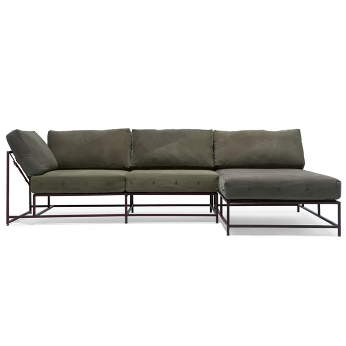 Угловой диван Olive Military Fabric Sectional sofa designed by Stephen Kenn and Simon Miller от ImperiumLoft