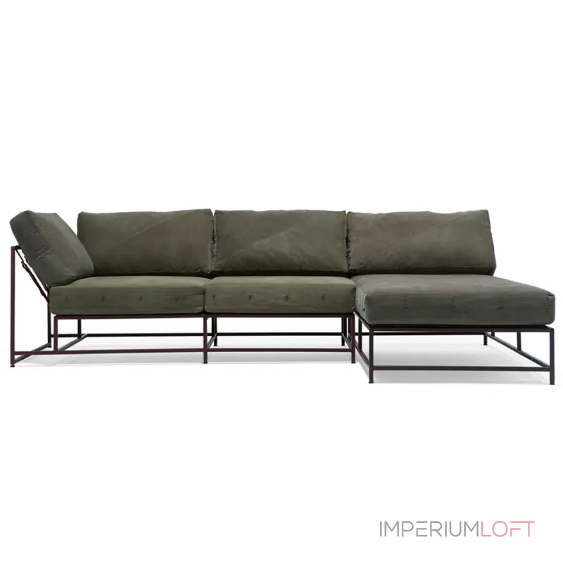 Угловой диван Olive Military Fabric Sectional sofa designed by Stephen Kenn and Simon Miller