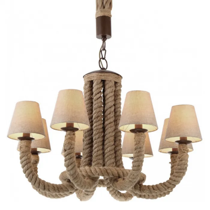 Люстра Rattan Chandelier 8 Loft Rope Light от ImperiumLoft