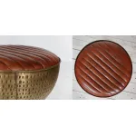 Колониальный пуф из натуральной кожи