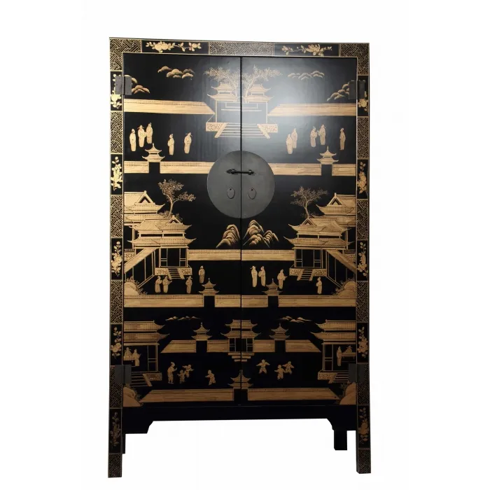 Китайский шкаф Black Gold Cabinet Low от ImperiumLoft