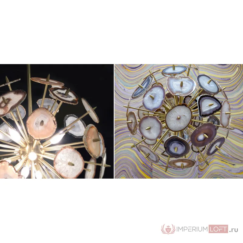 Люстра Agate Burst Chandelier Brass от ImperiumLoft