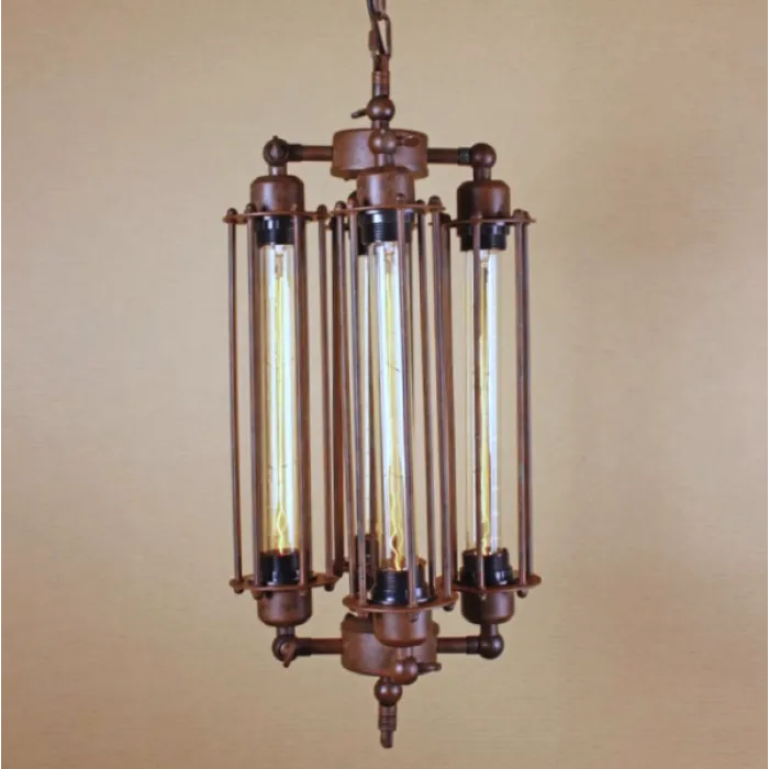 Люстра Loft Industrial Edison Cage Vertical Quatro Chain  от ImperiumLoft