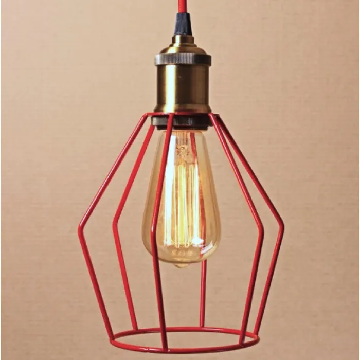 Подвесной светильник Wire Cage Pendant Trew Red от ImperiumLoft