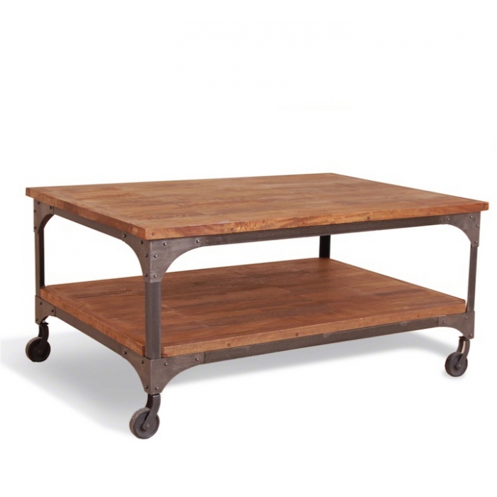 Журнальный стол Industrial Metal Rust Coffee Table on Wheels от ImperiumLoft