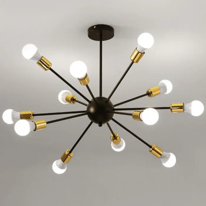 Люстра Sputnik LIGHT JET 12 Black and Gold от ImperiumLoft