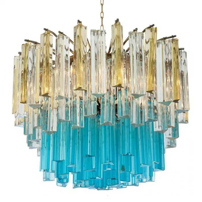 1960s Vintage Murano Glass Chandelier turquoise glass от ImperiumLoft