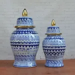 Китайская чайная ваза с крышкой Gold Bump