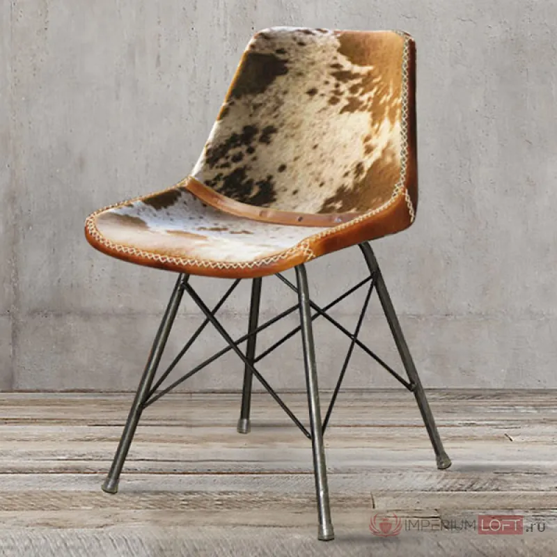 Стул лофт шкура коровы Cowhide Schoolhouse Chair от ImperiumLoft