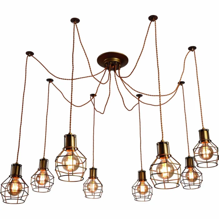 Люстра Loft Wire Cage Pendant 8 Brown от ImperiumLoft