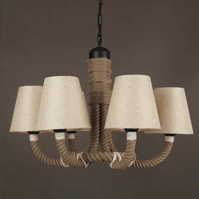 Люстра Rattan Chandelier Loft Rope Light от ImperiumLoft