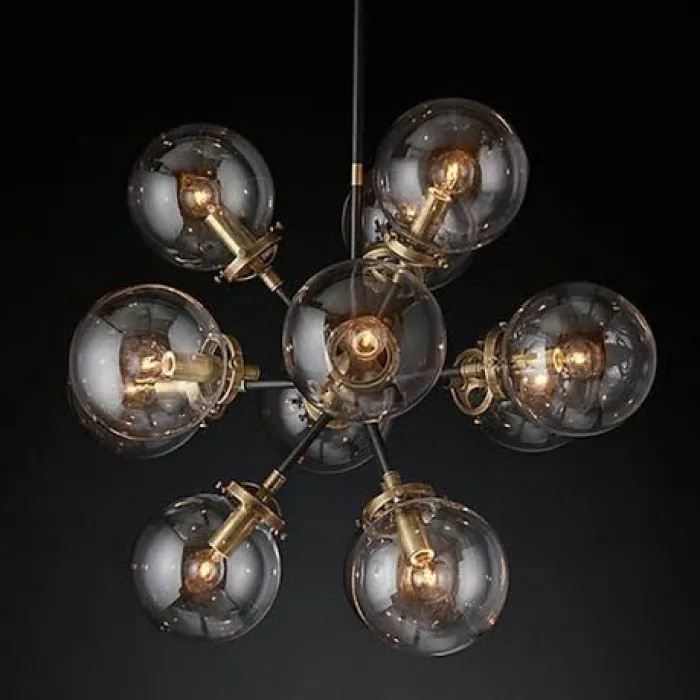 Люстра RH Bistro Globe Clear Glass Burst Chandelier 12 от ImperiumLoft