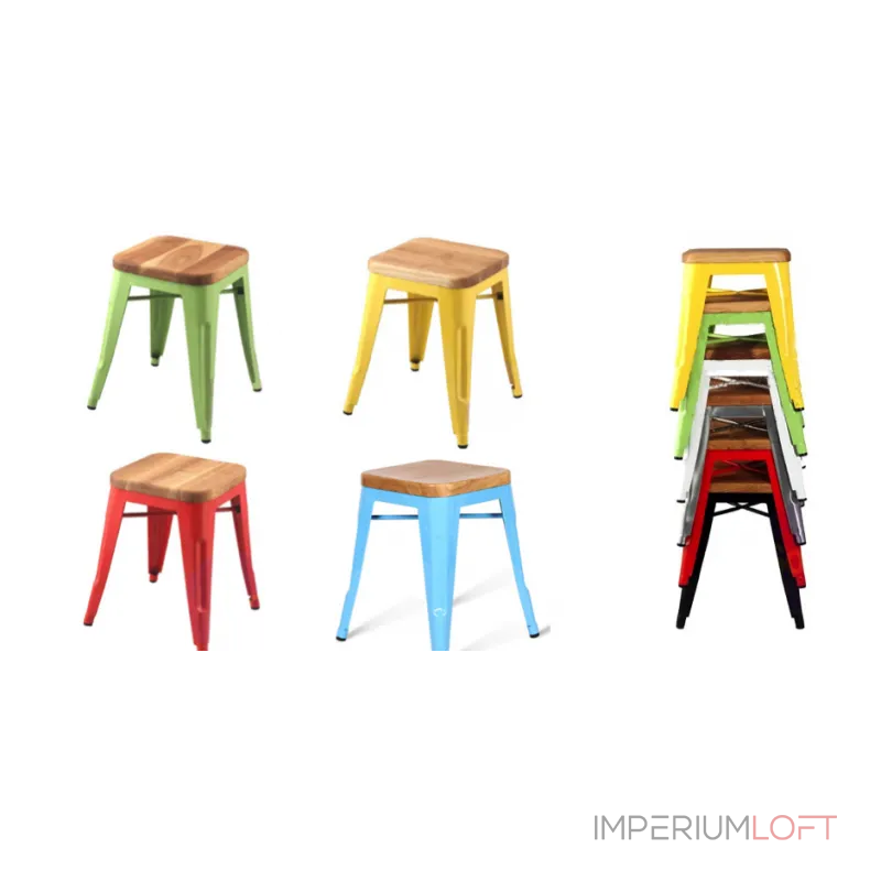 Кухонный стул Tolix Wood Seat Stool designed by Xavier Pauchard in 1934 Кухонный стул Tolix Wood Seat Stool designed by Xavier Pauchard in 1934